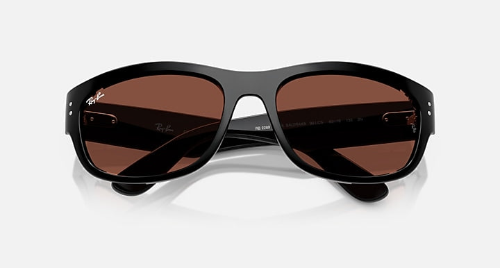 Ray-Ban MEGA BALORAMA LIMITED Black with Red Solid Color lenses - Closed Front