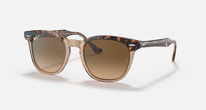Ray-Ban HAWKEYE Havana On Transparent Brown with Brown Polarized Gradient lenses - Quarter