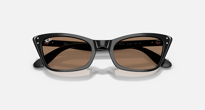 Ray-Ban LADY BURBANK POLARIZED+ LENSES Black with Brown Solid Color lenses - Closed Front