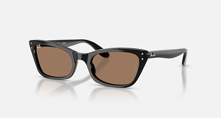 Ray-Ban LADY BURBANK POLARIZED+ LENSES Black with Brown Solid Color lenses - Quarter