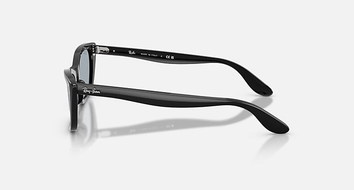 Ray-Ban LADY BURBANK Black with Blue Solid Color lenses - Lateral