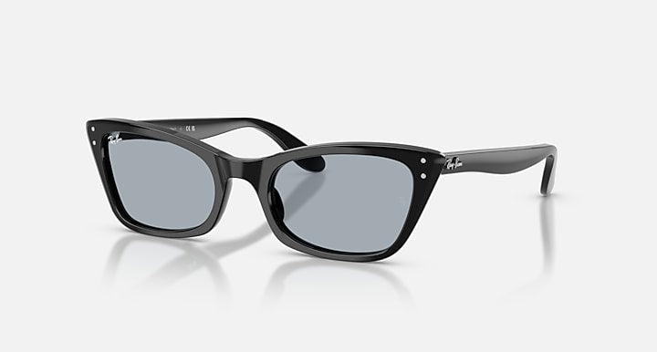 Ray-Ban LADY BURBANK Black with Blue Solid Color lenses - Quarter