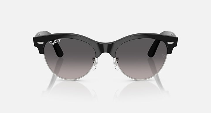 Ray-Ban CLUBMASTER WAY Black On Silver; Black with Grey Gradient Polarized Gradient lenses - Front