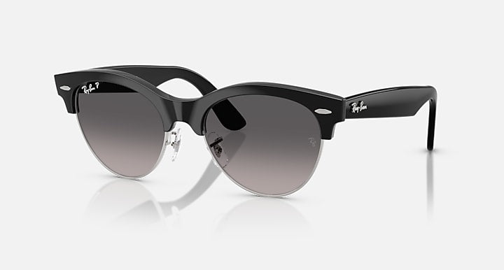 Ray-Ban CLUBMASTER WAY Black On Silver; Black with Grey Gradient Polarized Gradient lenses - Quarter