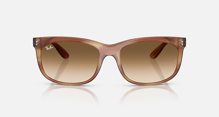 Ray-Ban BALORETTE Striped Brown with Clear Gradient Brown Gradient lenses - Front