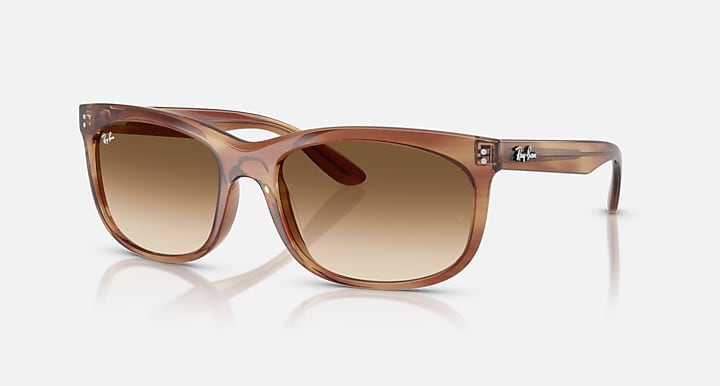 Ray-Ban BALORETTE Striped Brown with Clear Gradient Brown Gradient lenses - Quarter