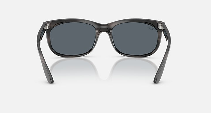 Ray-Ban BALORETTE Striped Gray with Blue Solid Color lenses - Back