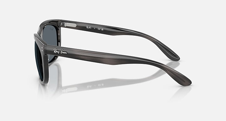 Ray-Ban BALORETTE Striped Gray with Blue Solid Color lenses - Lateral