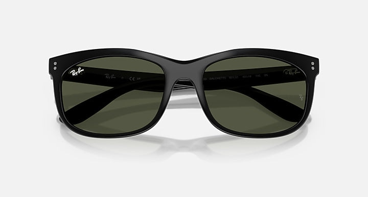 Ray-Ban BALORETTE Black with G-15 Green Solid Color lenses - Closed Front