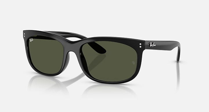 Ray-Ban BALORETTE Black with G-15 Green Solid Color lenses - Quarter