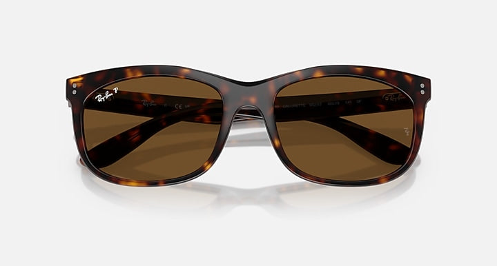 Ray-Ban BALORETTE Havana with Brown Polarized Solid Color lenses - Closed Front