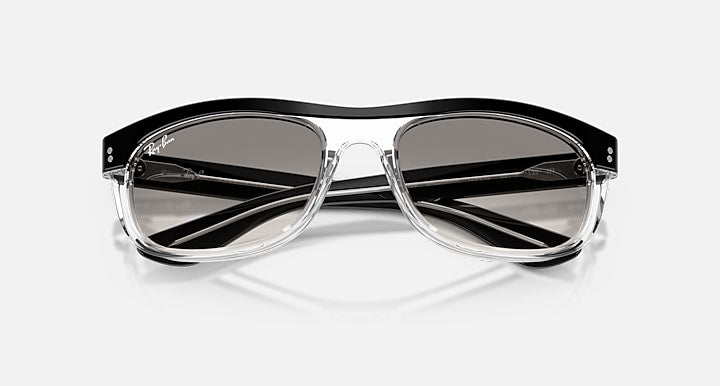 Ray-Ban BALORAMA STREET NEAT Black On Transparent with Clear Gradient Grey Gradient lenses - Closed Front