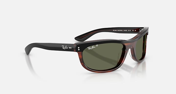 Ray-Ban BALORAMA STREET NEAT Black On Havana with Green Polarized Solid Color lenses - Alternative
