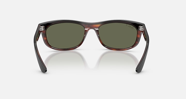 Ray-Ban BALORAMA STREET NEAT Black On Havana with Green Polarized Solid Color lenses - Back