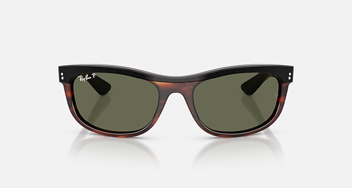 Ray-Ban BALORAMA STREET NEAT Black On Havana with Green Polarized Solid Color lenses - Front