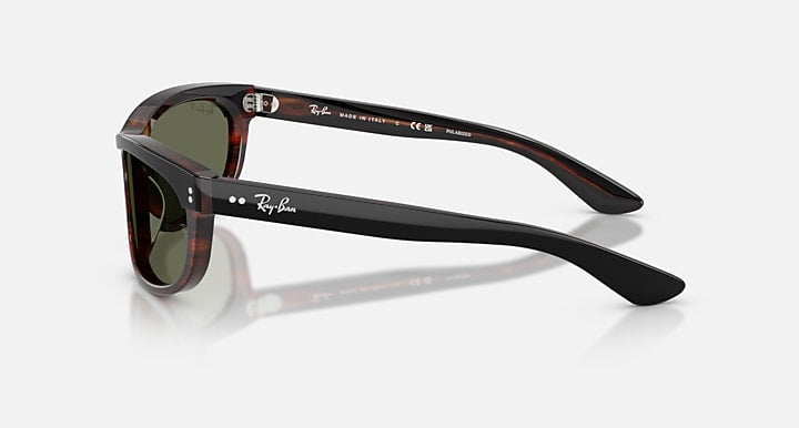 Ray-Ban BALORAMA STREET NEAT Black On Havana with Green Polarized Solid Color lenses - Lateral