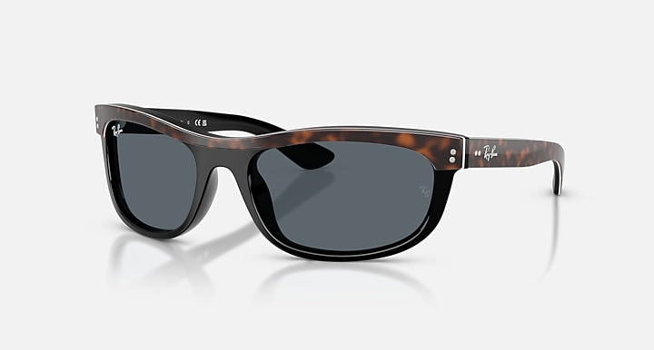 Ray-Ban BALORAMA STREET NEAT Havana On Black with Blue Solid Color lenses - Quarter