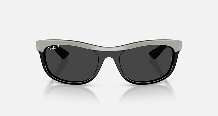 Ray-Ban BALORAMA STREET NEAT Grey On Black with Polarized Black Solid Color lenses - Front
