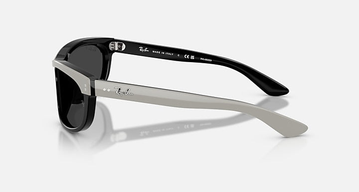 Ray-Ban BALORAMA STREET NEAT Grey On Black with Polarized Black Solid Color lenses - Lateral