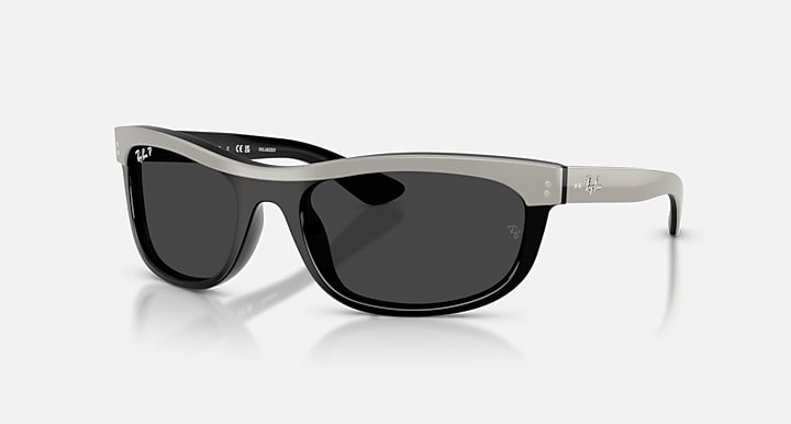 Ray-Ban BALORAMA STREET NEAT Grey On Black with Polarized Black Solid Color lenses - Quarter