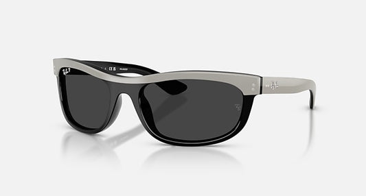 Ray-Ban BALORAMA STREET NEAT Grey On Black with Polarized Black Solid Color lenses - Quarter