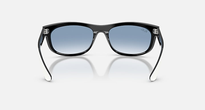 Ray-Ban BALORAMA STREET NEAT White On Black with Clear Gradient Blue Gradient lenses - Back