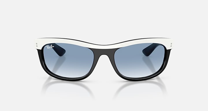Ray-Ban BALORAMA STREET NEAT White On Black with Clear Gradient Blue Gradient lenses - Front
