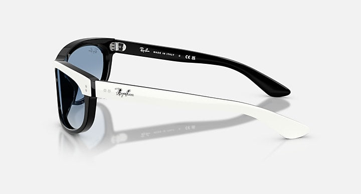 Ray-Ban BALORAMA STREET NEAT White On Black with Clear Gradient Blue Gradient lenses - Lateral