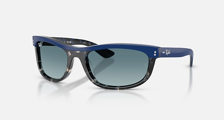 Ray-Ban BALORAMA STREET NEAT Blue On Havana with Blue Gradient Grey Gradient lenses - Quarter