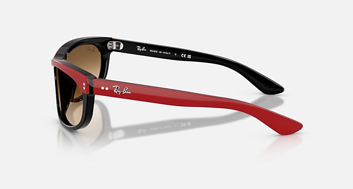 Ray-Ban BALORAMA STREET NEAT Red On Black with Clear Gradient Brown Gradient lenses - Lateral