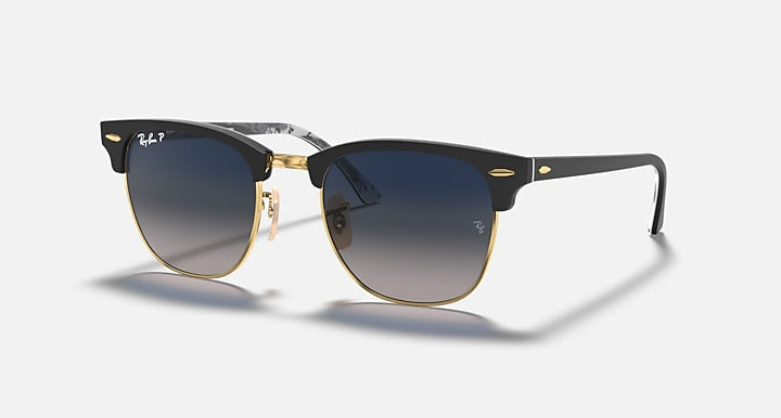 Ray-Ban CLUBMASTER @COLLECTION Black with Polarized Blue & Grey Gradient Gradient lenses - Quarter