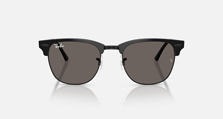 Ray-Ban CLUBMASTER CLASSIC Black On Black; Black with Dark Grey Solid Color lenses - Front