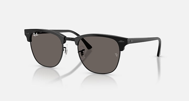 Ray-Ban CLUBMASTER CLASSIC Black On Black; Black with Dark Grey Solid Color lenses - Quarter