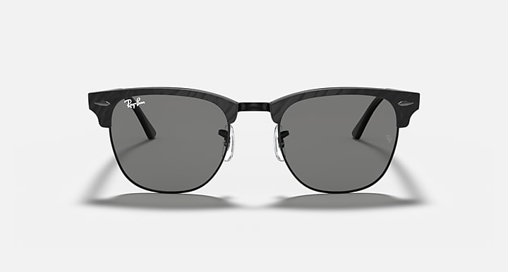 Ray-Ban CLUBMASTER MARBLE Black with Dark Grey Solid Color lenses - Front