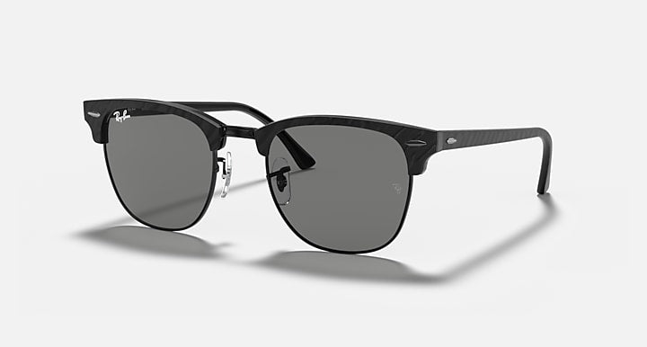 Ray-Ban CLUBMASTER MARBLE Black with Dark Grey Solid Color lenses - Quarter