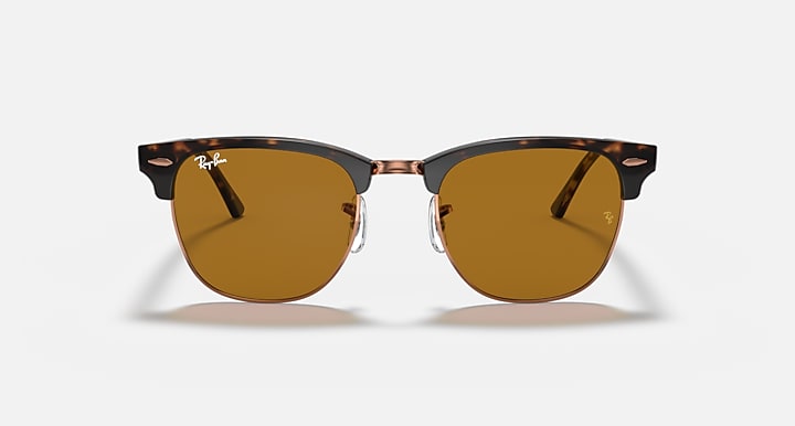 Ray-Ban CLUBMASTER CLASSIC Havana with B-15 Brown Solid Color lenses - Front
