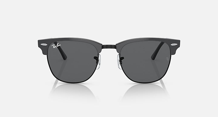 Ray-Ban CLUBMASTER CLASSIC Grey On Black; Grey with Dark Grey Solid Color lenses - Front