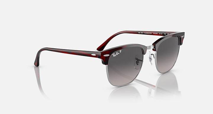 Ray-Ban RB3016 CLUBMASTER DISNEY MINNIE MOUSE Red Havana; Red Striped Havana with Grey Polarized Gradient lenses - Alternative