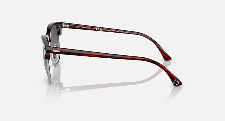 Ray-Ban RB3016 CLUBMASTER DISNEY MINNIE MOUSE Red Havana; Red Striped Havana with Grey Polarized Gradient lenses - Lateral