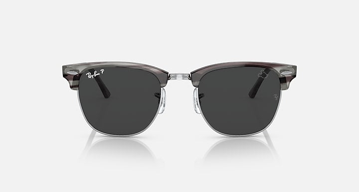 Ray-Ban RB3016 CLUBMASTER DISNEY MICKEY MOUSE Grey Havana; Grey Striped Havana with Grey Polarized Solid Color lenses - Front