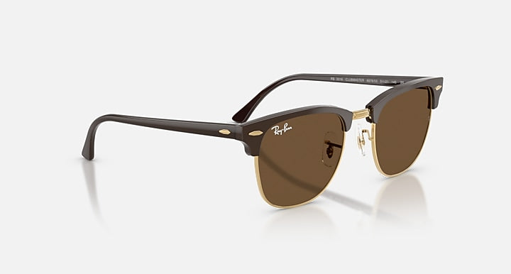 Ray-Ban CLUBMASTER CLASSIC Brown & Gold; Brown with Dark Brown Solid Color lenses - Alternative