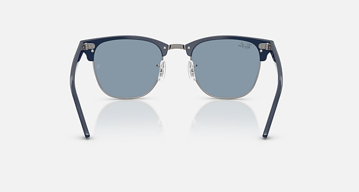 Ray-Ban CLUBMASTER CLASSIC Blue & Gunmetal; Blue with Blue Solid Color lenses - Back