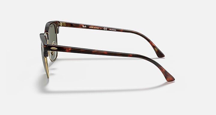 Ray-Ban CLUBMASTER CLASSIC Tortoise On Gold with G-15 Green Polarized Solid Color lenses - Lateral