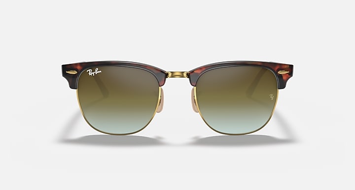 Ray-Ban CLUBMASTER FLASH LENSES Red Havana with Green Gradient Flash Gradient - Mirror lenses - Front