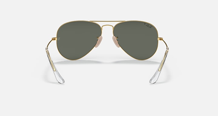 Ray-Ban AVIATOR SOLID GOLD Gold with G-15 Green Polarized Solid Color lenses - Back
