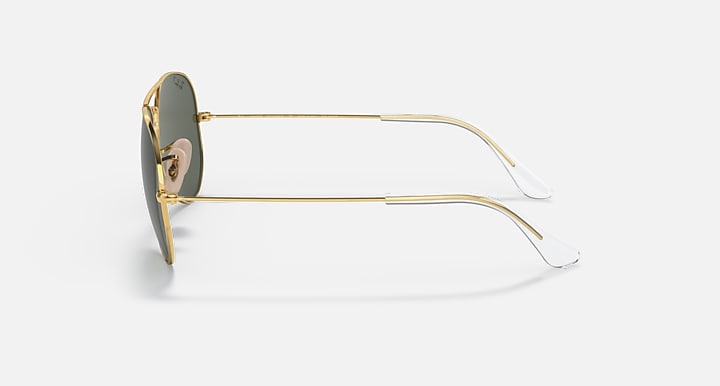 Ray-Ban AVIATOR SOLID GOLD Gold with G-15 Green Polarized Solid Color lenses - Lateral