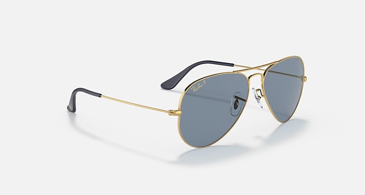 Ray-Ban AVIATOR MICKEY WDW50 Arista Gold with Blue Polarized Solid Color lenses - Alternative