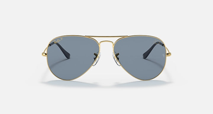 Ray-Ban AVIATOR MICKEY WDW50 Arista Gold with Blue Polarized Solid Color lenses - Front