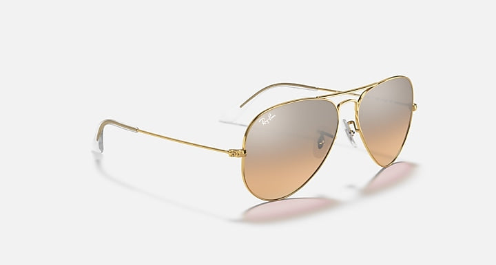 Ray-Ban AVIATOR GRADIENT Arista Gold with Silver/Pink Gradient - Mirror lenses - Alternative