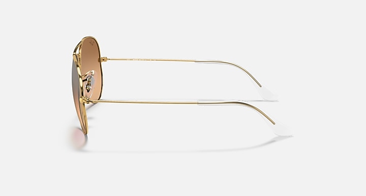 Ray-Ban AVIATOR GRADIENT Arista Gold with Silver/Pink Gradient - Mirror lenses - Lateral
